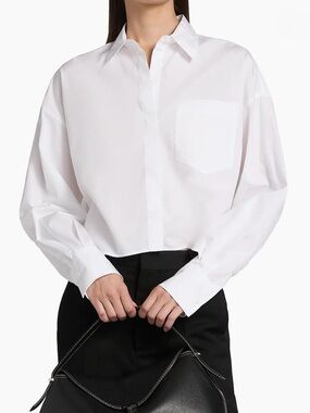 Rag & Bone Max Crop Classic White Button Down Shirt size S